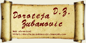 Doroteja Zubanović vizit kartica